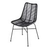 Black Rattan and Metal Chair